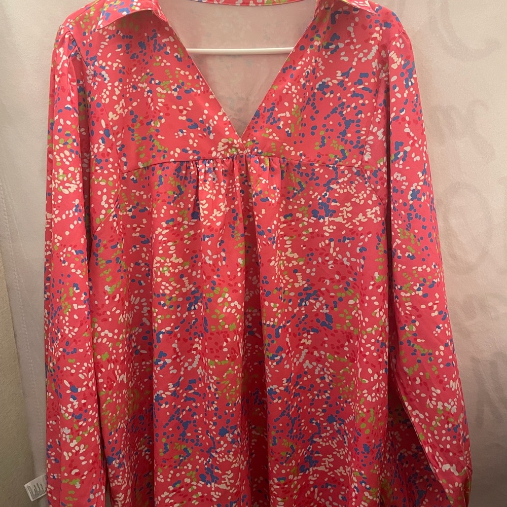 Vibrant Pink Floral Blouse